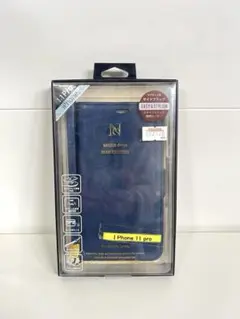 【新品】iPhone11Pro手帳型ケース ブルー NATURALストラップ付のサムネイル