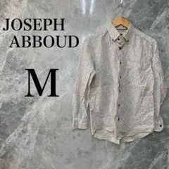 JOSEPH ABBOUD メンズ M オフホワイト 総柄 長袖シャツ 上品