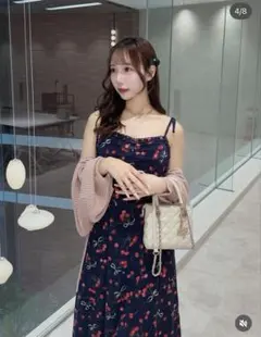 LILLIAN CARAT リリアンカラット　チェリープリントキャミワンピースのサムネイル