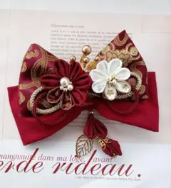 成人式髪飾りつまみ細工髪飾り　和リボン　卒業式髪飾り　成人式　七五三髪飾り