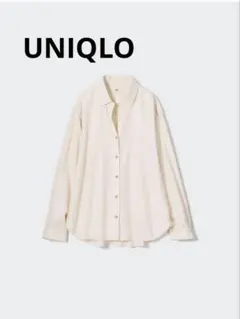 ユニクロソフトブラッシュドシャツ（長袖）　オフホワイト　XL