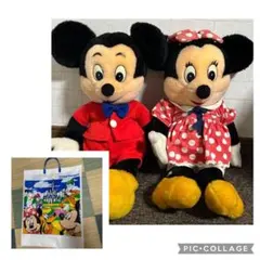 ディズニー　 ミッキー・ミニー レトロぬいぐるみセット 全長50〜60cm