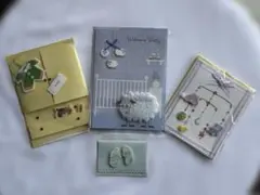 コストコ購入品　赤ちゃんバースデーカードセット 4組カード封筒付き　ハンドメイド