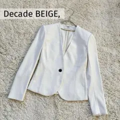 24SS極美品✨定価4.7万 ベイジ ノーカラージャケット ウォッシャブル 4