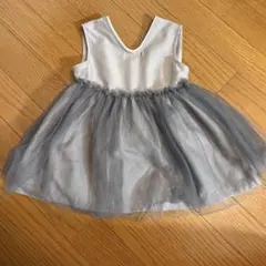 r様専用。グレー チュールドレス リボン付き