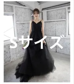 アーバンブランシュ　ブラック　チュール　前撮り　結婚式　二次会　ドレス　Sサイズ