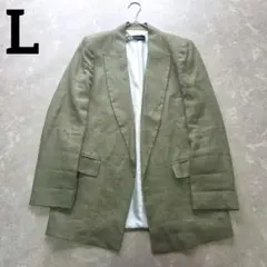 ✨極美品✨ZARA　ザラ　リネンジャケット　カーキ　L　通気性　羽織　ボタンレスのサムネイル