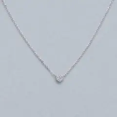 N069 極小パヴェハート ネックレス CZダイヤ プラチナコート シルバー 