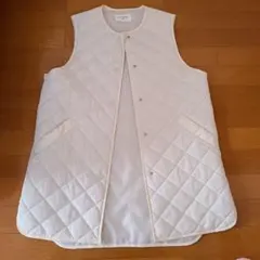 ホワイト キルティング ベスト