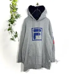 FILA フィラ パーカー(XL)ビッグロゴ プリント フーディー ゆるだぼ