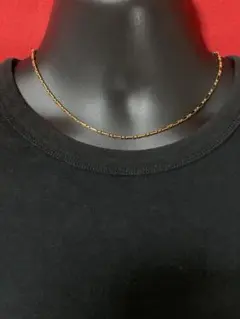 ゴールド シリンダーネックレス 47cm メンズ メッキ バーチェーン 調節可