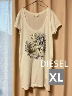 DIESELディーゼルロゴプリントロングTシャツホワイト白XLサイズワンピースのサムネイル