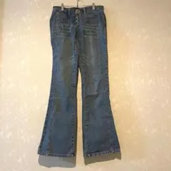 ブーツカットデニム レースアップ