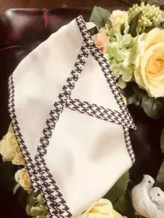 ◆千鳥格子の縁取りが素敵♡◆スカーフ◆リボン◆新品未使用◆