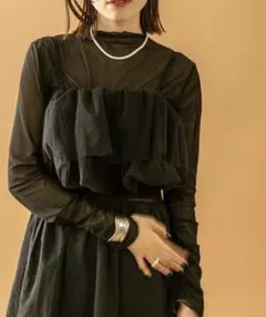 【新品タグ付】mystic【森川企画】チュールキャミワンピースSET size2