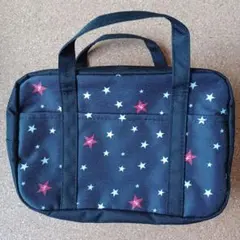 agnes b.　1回使用　バッグインバッグ　持ち手付きポーチ　黒×星柄　赤