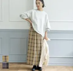coca コカ　チェックロングスカート　フリーサイズ
