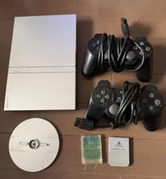 PlayStation 2 本体 シルバー＋付属品+メモリーカード2個付