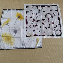 HANAEMORI 花柄ハンカチ 2枚セット　新品未使用　綿100%　森英恵のサムネイル