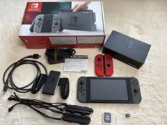 Switch本体セット＋赤ジョイコン(ジャンク)＋純正ケース＋SDカード付