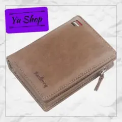 メンズ財布　二つ折り財布 メンズ小物　大容量　ブラウン　小銭入れ レザー　財布