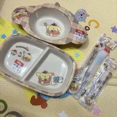 新品未使用】ダイソー サンリオ食器 5点セット メラミン食器 ポムポム