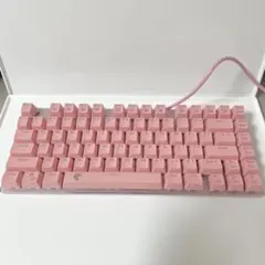 e元素 ゲーミングキーボード 赤軸 81キー ピンク