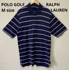 美品 POLO GOLF RALPH LAUREN ポロシャツ Mサイズ 紺x白