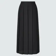 UNIQLO ブラック 太幅プリーツ ロングスカート L