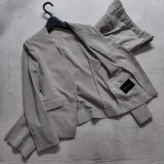 ユナイテッドアローズ　現行　セットアップ　ノーカラー　ノーボタン　麻　洗える