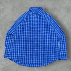 CHAPS チェック柄ボタンダウンシャツ長袖シャツ L
