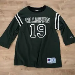 チャンピオン☆champion☆Tシャツ☆八分袖☆グリーン☆美品☆送料無料