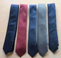 ネクタイ 5本セット ネイビー グレー 赤