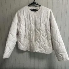 ZARA キルティングジャケット アイボリー