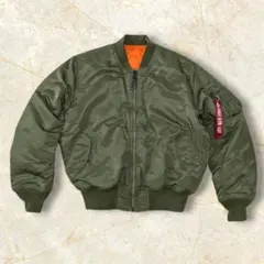 極美品✨ ALPHA MA-1 フライトジャケット 中綿入り カーキ L