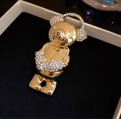 アウトレット　イヤーマフ　テディベア　イニシャル　ブローチ　刻印