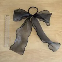 黒リボン ヘアゴム