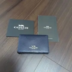 COACH 名刺入れ カードケース ネイビー - メルカリ