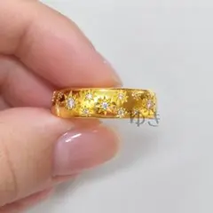 流れ星 フルエタニティ ハワイアン K18 コーティング モアサナイト リング