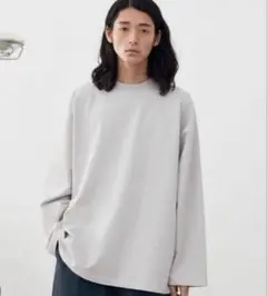 SUPER FINE COTTON LOOSE FIT L/S ライトグレー　S