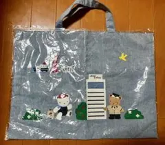ファミリア 鳩居堂 限定トートバッグ familiar 青 おけいこバッグ