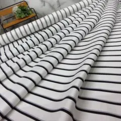 ＜１.９m＞麻＊リネン１００％＊ストライププリント＊オフホワイト＊runpo