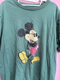 Disney ミッキーマウス プリントTシャツ グリーン