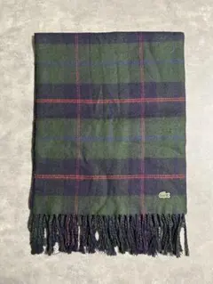 【美品】Lacoste 定番チェックマフラー　ユニセックス