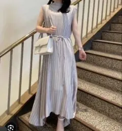 anuans アニュアンス バックテールプリーツカットワンピース ライト