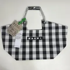 【新品】MARNI MARKET ショッピングバッグ ギンガムチェック 黒白のサムネイル