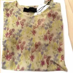 ZARA フローラルプリントニットトップス Sサイズ