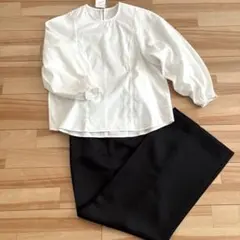 新品 ブラウス ワイドパンツ セットアップ フォーマル Ｌ