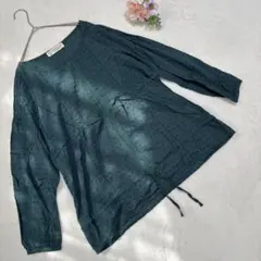 ❀アフタヌーンティー❀ チュニックブラウス M グリーン ドット レース