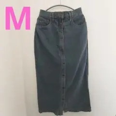 大特価❕韓国❕デニム タイト スカート スリット M ボタン 平成 ミディ丈